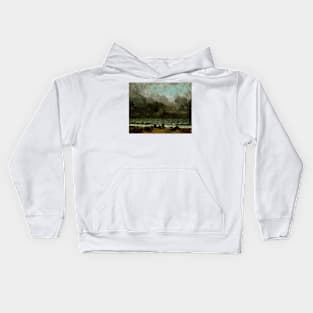 The Sea by Gustave Courbet Kids Hoodie